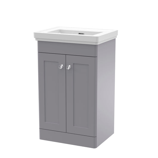  Classique 500mm Floor Standing 2 Door Unit & Basin 0TH - Satin Grey