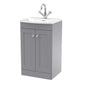 Nuie Classique 500mm Floor Standing 2-Door Unit & Curved Basin - Satin Grey