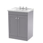 Classique 600mm Floor Standing 2 Door Unit & Basin 3TH - Satin Grey