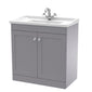 Classique 800mm Floor Standing 2 Door Unit & Basin 1TH - Satin Grey