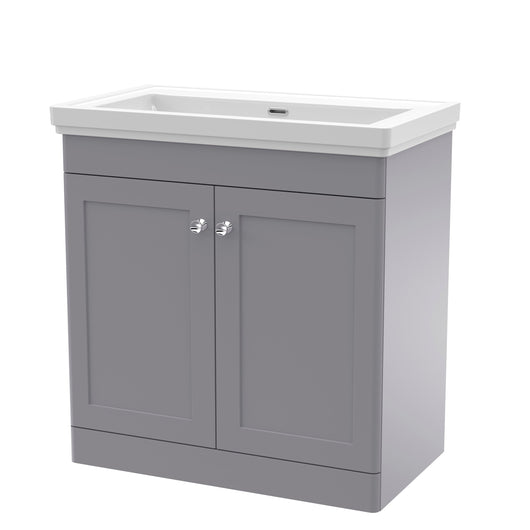  Classique 800mm Floor Standing 2 Door Unit & Basin 0TH - Satin White