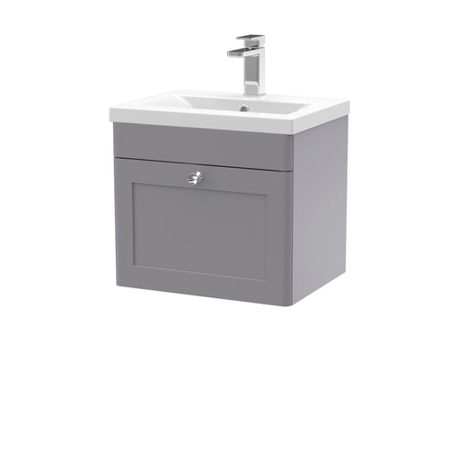  Classique 500mm Wall Hung 1 Drawer Unit & Basin 1 - Satin Grey