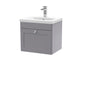 Classique 500mm Wall Hung 1 Drawer Unit & Basin 1 - Satin Grey