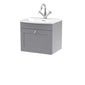 Nuie Classique 500mm Wall Hung 2-Door Unit & Curved Basin - Satin Grey