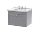 Classique 600mm Wall Hung 1 Drawer Unit & Basin 3TH - Satin Grey