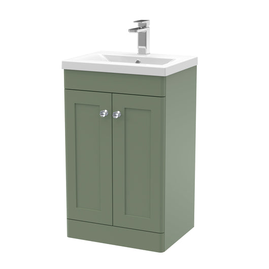  Classique 500mm Floor Standing 2 Door Unit & Basin 1 - Satin Green