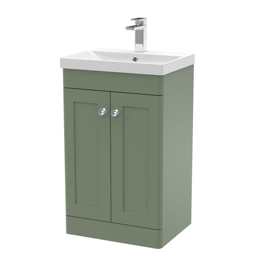  Classique 500mm Floor Standing 2 Door Unit & Basin 3 - Satin Green