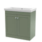 Classique 800mm Floor Standing 2 Door Unit & Basin 0TH - Satin Green