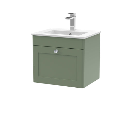  Classique 500mm Wall Hung 1 Drawer Unit & Basin 2 - Satin Green