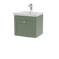 Classique 500mm Wall Hung 1 Drawer Unit & Basin 3 - Satin Green