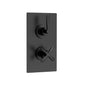 Aztec Twin Thermostatic Shower Valve - Matt Black
