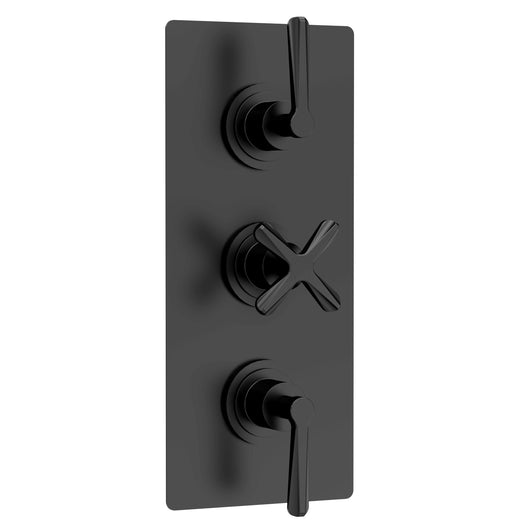  Aztec Triple Thermostatic Shower Valve - Matt Black