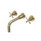 Aztec Wall Mounted Basin Mixer - Brushed Brass - welovecouk