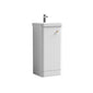 Nuie Core 400mm Floor Standing 1-Door Vanity Unit & Basin - Gloss White