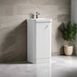 Nuie Core 400mm Floor Standing 1-Door Vanity Unit & Basin - Gloss White