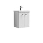 Nuie Core 500mm Wall Hung 2-Door Vanity & Basin - Gloss White