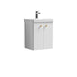 Nuie Core 500mm Wall Hung 2-Door Vanity & Basin - Gloss White