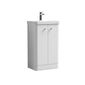 Nuie Core 500mm Floor Standing 2-Door Vanity & Basin - Gloss White