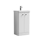 Nuie Core 500mm Floor Standing 2-Door Vanity & Basin - Gloss White