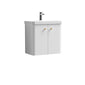Nuie Core 600mm Wall Hung 2-Door Vanity & Basin - Gloss White