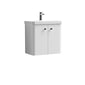 Nuie Core 600mm Wall Hung 2-Door Vanity & Basin - Gloss White