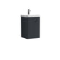 Nuie Core 400mm Wall Hung 1-Door Vanity Unit & Basin - Soft Black - welovecouk