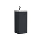 Nuie Core 400mm Floor Standing 1-Door Vanity Unit & Basin - Soft Black