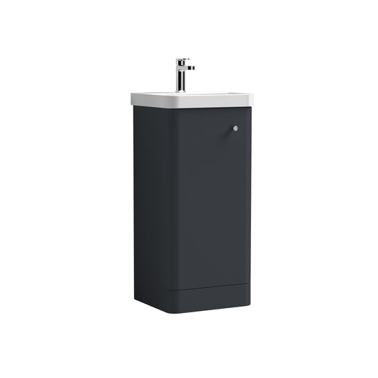  Nuie Core 400mm Floor Standing 1-Door Vanity Unit & Basin - Soft Black