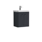 Nuie Core 500mm Wall Hung 2-Door Vanity Unit & Basin - Soft Black - welovecouk