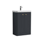 Nuie Core 600mm Floor Standing 2-Door Unit & Basin - Soft Black