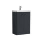 Nuie Core 600mm Floor Standing 2-Door Unit & Basin - Soft Black