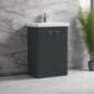 Nuie Core 600mm Floor Standing 2-Door Unit & Basin - Soft Black