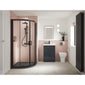 Nuie Core 500mm Floor Standing 2-Door Vanity Unit & Basin - Soft Black