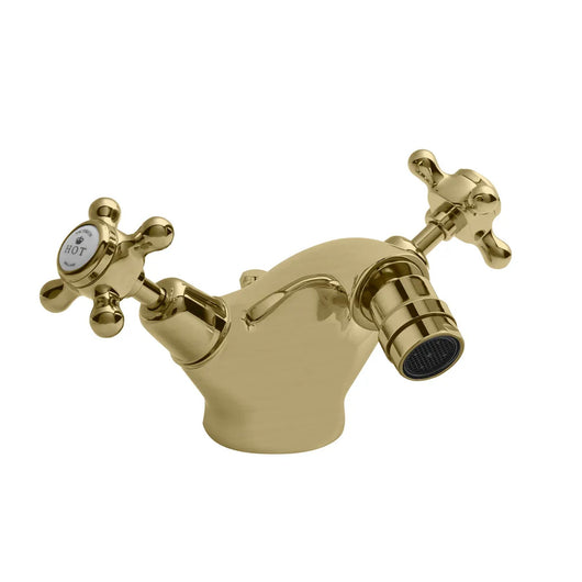  BC Designs Victrion Brushed Gold Crosshead Mono Bidet Mixer