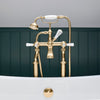  BC Designs Victrion Deck Mounted Lever Bath Shower Mixer - Brushed Gold - welovecouk