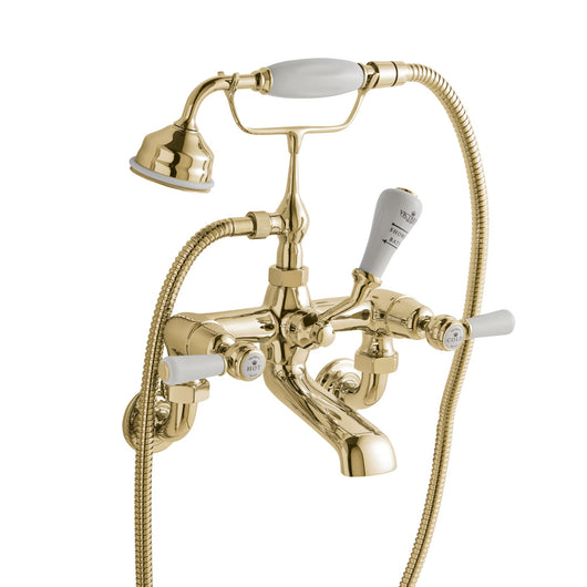  BC Designs Victrion Wall Mounted Lever Bath Shower Mixer - Gold