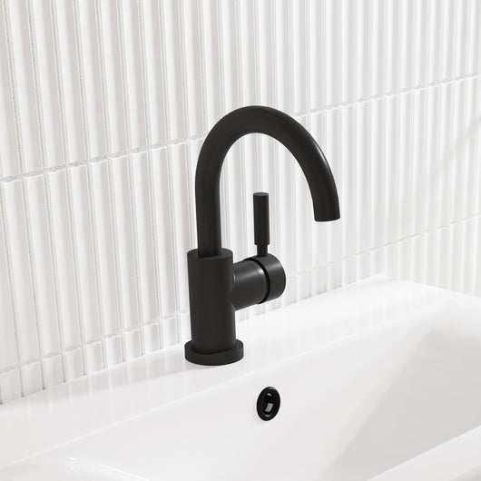  Hudson Reed Tec Single Lever Mono Basin Mixer - Matt Black