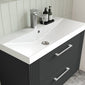 Nuie Deco 800mm Wall Hung 2-Drawer Vanity & Basin 3 - Soft Black - welovecouk