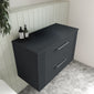 Nuie Deco 800mm Wall Hung 2-Drawer Vanity & Worktop - Soft Black - welovecouk