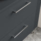 Nuie Deco 800mm Wall Hung 2 Drawer Vanity & Worktop - Satin Anthracite