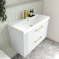 Nuie Deco 800mm Wall Hung 2-Drawer Vanity & Basin 3 - Satin White - welovecouk