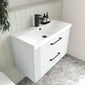 Nuie Deco 800mm Wall Hung 2-Drawer Vanity & Basin 3 - Satin White - welovecouk