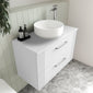 Nuie Deco 800mm Wall Hung 2-Drawer Vanity & Worktop - Satin White - welovecouk
