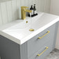 Nuie Deco 800mm Wall Hung 2-Drawer Vanity & Basin 3 - Satin Grey - welovecouk