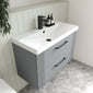 Nuie Deco 800mm Wall Hung 2-Drawer Vanity & Basin 3 - Satin Grey - welovecouk