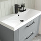 Nuie Deco 800mm Wall Hung 2-Drawer Vanity & Basin 3 - Satin Grey - welovecouk