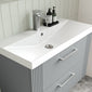 Nuie Deco 800mm Wall Hung 2-Drawer Vanity & Basin 3 - Satin Grey - welovecouk
