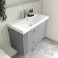 Nuie Deco 800mm Wall Hung 2-Drawer Vanity & Basin 3 - Satin Grey - welovecouk