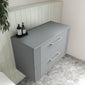 Nuie Deco 800mm Wall Hung 2-Drawer Vanity & Worktop - Satin Grey - welovecouk