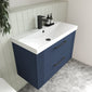 Nuie Deco 800mm Wall Hung 2-Drawer Vanity & Basin 3 - Satin Blue - welovecouk